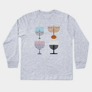 Hanukkah Judaism Jew Religion Kids Long Sleeve T-Shirt